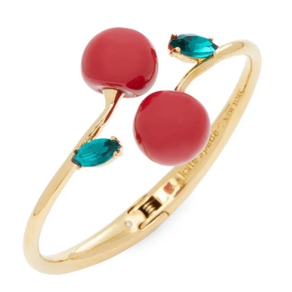 $78 Kate Spade Ma Cherie Cherry Hinged Bracelet - Picture 5 of 7